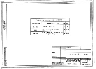 Состав альбома. Типовой проект 223-1-418.84Альбом 3  Задание заводу-изготовителю      