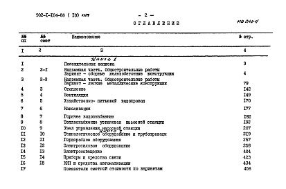 Состав альбома. Типовой проект 902-1-106.86Альбом 10 Сметы. Надземная часть. Книга 1, 2 ( из т.п. 902-1-104.86)