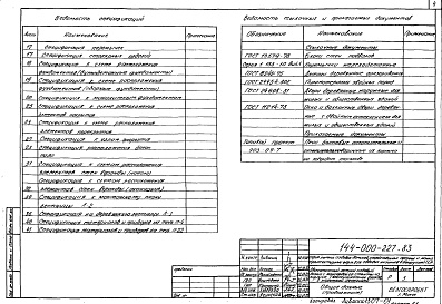 Состав альбома. Типовой проект 144-000-227.83Альбом 1 Архитектурно-строительные чертежи, газоснабжение, электроснабжение
