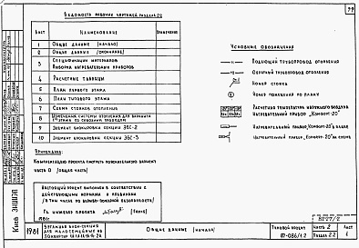 Состав альбома. Типовой проект 87-086/1.2Альбом 2 Части 1.85, 2,3,4,5,6 Архитектурно-строительные чертежи, отопление и вентиляция, водоснабжение и канализация, газоснабжение, электрооборудование, устройства связи выше отм.0.000