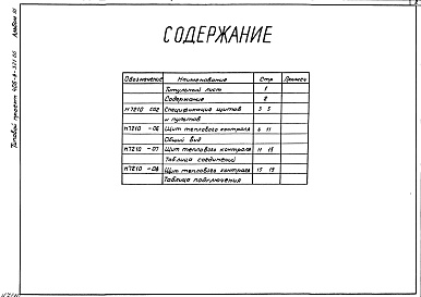 Состав альбома. Типовой проект 406-9-321.86Альбом 3 Тепловой контроль и автоматика. Чертежи-задания заводу-изготовителю