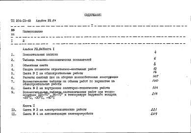 Состав альбома. Типовой проект 264-15-45Альбом 8 Сметы часть 1