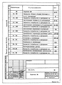 Состав альбома. Типовой проект 252-9-67сАльбом 9 Ведомости потребности в материалах