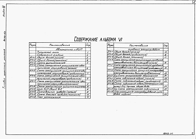Состав альбома. Типовой проект 411-02-148Альбом 6 Электрооборудование, КИП и автоматика.     