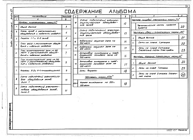 Состав альбома. Типовой проект 264-13-128м.85Альбом 7 Технологические чертежи. Связь и сигнализация. Пожарная сигнализация