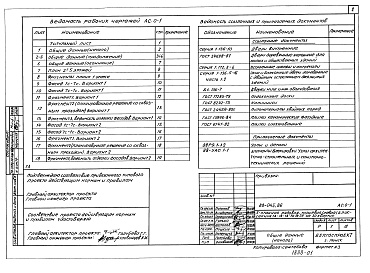 Состав альбома. Типовой проект 88-045.86Альбом 2 Архитектурно-строительные чертежи выше отметки 0.000 (АС.1-1)