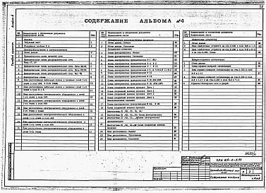 Состав альбома. Типовой проект У.814-8-5.94Альбом 4 Электрооборудование и электроосвещение. Автоматизация производственных процессов. Слаботочные устройства. Пожаро-охранная сигнализация