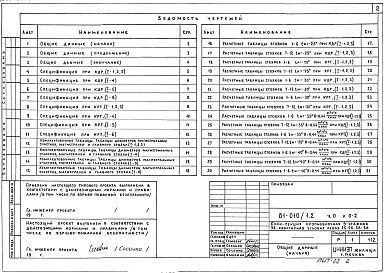 Состав альбома. Типовой проект 81-010/1.2Альбом 2 Общая часть. Расчетные таблицы для системы отопления. Часть 0, раздел 0-2 