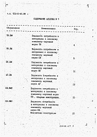 Состав альбома. Типовой проект 902-5-59.88Альбом 7 Ведомости потребности в материалах    