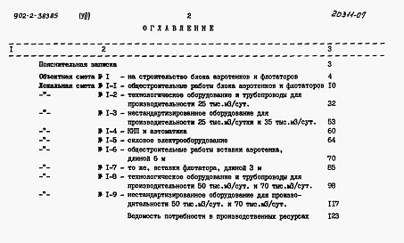 Состав альбома. Типовой проект 902-2-383.85Альбом 7 Сметы     