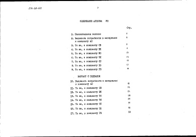 Состав альбома. Типовой проект 274-30-101Альбом 8 Ведомости потребности в материалах