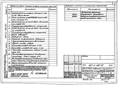 Состав альбома. Типовой проект 407-3-467.87Альбом 2 Электротехнические, строительные и сантехнические чертежи