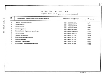 Состав альбома. Типовой проект 903-1-289.91Альбом 22 Спецификация оборудования. Поставка подрядчика