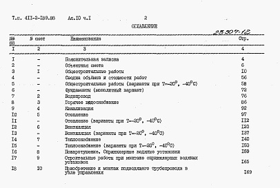Состав альбома. Типовой проект 411-2-189.88Альбом 10  Части  1, 2   Сметы.      