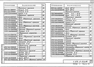 Состав альбома. Серия 1.272.5-8 ВстроенноеВыпуск 2 Барьеры-стойки встроенные. Часть 2 Рабочие чертежи 