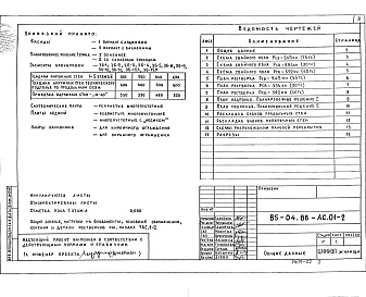 Состав альбома. Типовой проект 85-04.86Альбом 6  85-04.86-АС.1-2 Архитектурно-строительные решения выше отметки 0.000. Фасад 2 