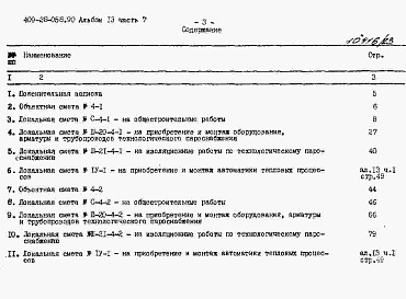 Состав альбома. Типовой проект 409-28-058.90Альбом 13 Сметы. Часть 7 Сметы для камер типа 4 в сборном керамзитобетоне