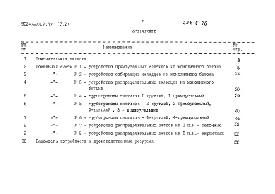 Состав альбома. Типовой проект 902-3-73.2.87Альбом 5 Сметы Часть 2 Сооружения из монолитного бетона     