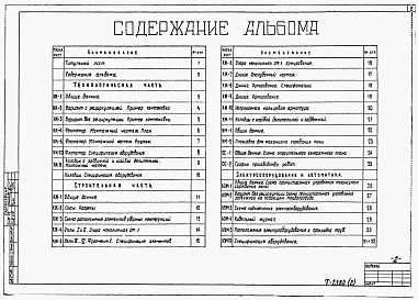 Состав альбома. Типовой проект 902-2-422.86Альбом 2 Технологическая часть. Конструкции железобетонные и металлические. Электрооборудование и автоматика. Спецификация оборудования    