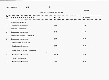 Состав альбома. Типовой проект 805-9-5.84Альбом 4 – Спецификации оборудования.    
