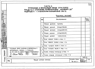 Состав альбома. Типовой проект 96-037/2Альбом 2 Часть 1 Архитектурно-строительные чертежи выше отм.0.000. Часть 2 Отопление и вентиляция выше отм.0.000 Раздел 2-1 Отопление чугунными радиаторами М-140-АО Раздел 2-3 Отопление конвекторами &quot;Комфорт&quot; Часть 3 Водоснабжение и канализация 