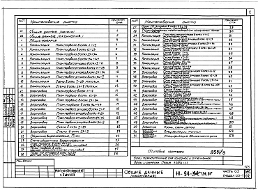 Состав альбома. Типовой проект 111-94-124.87Альбом 3 Часть 01 Архитектурно-строительные чертежи ниже отм.2.800 Раздел 01-1 Дом с продовольсвенным магазином.  Часть 02 Отопление и вентиляция ниже отм.2.800 Раздел 02-1 Дом с продовольственным магазином. Часть 03 Водопровод и канализации ниж