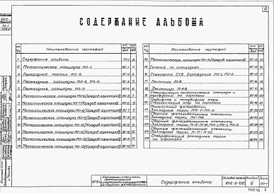 Состав альбома. Типовой проект 902-2-269Альбом 6 Металлические конструкции   