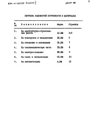 Состав альбома. Типовой проект 284-4-108.85Альбом 5 Ведомости потребности в материалах