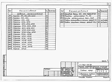 Состав альбома. Типовой проект 253-1-134.86Альбом 6 Строительные изделия