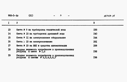 Состав альбома. Типовой проект 902-1-50Альбом 11 Сметы (глубина заложения подводящего коллектора 5,5 м)