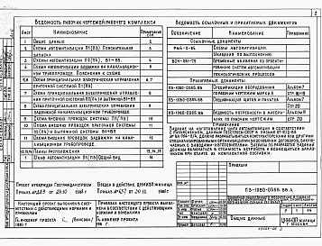 Состав альбома. Типовой проект П-3-1080-0355.88Альбом 6 Автоматизация сантехнических устройств