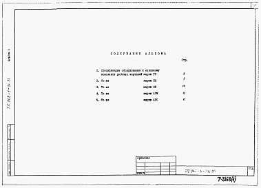 Состав альбома. Типовой проект 902-5-31.86Альбом 4 Спецификации оборудования    