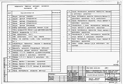 Состав альбома. Типовой проект 195-000-0344.85Альбом 1 Архитетктурно-строительные, санитарно-технические и электротехнические чертежи 