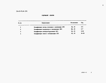 Состав альбома. Типовой проект 114-16-79.84Альбом 4 Спецификация оборудования.