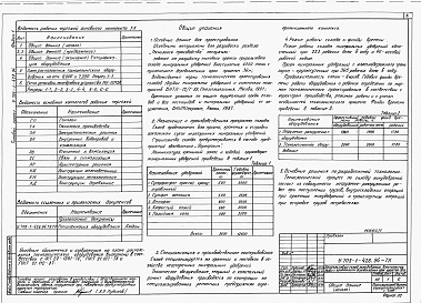 Состав альбома. Типовой проект У.705-1-428.94Альбом 1 Пояснительная записка. Схема генплана. Технология производства. Архитектурные решения. Конструкции железобетонные. Конструкции металлические. Конструкции деревянные. Отопление и вентиляция. Внутренние водопровод и канализация. Воздухоснабжение. Э