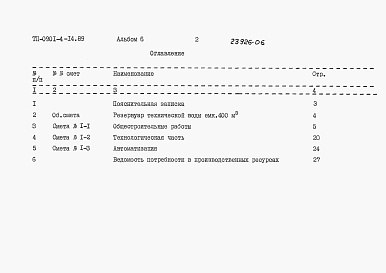 Состав альбома. Типовой проект 0901-4-14.89Альбом 6 Сметы (водонасыщенные грунты).     