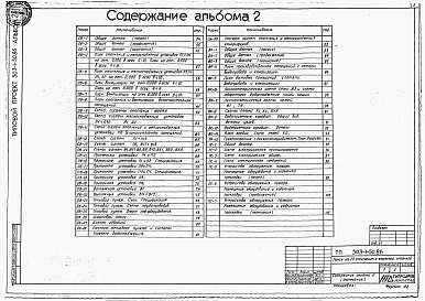 Состав альбома. Типовой проект 503-1-50.86Альбом 2 Силовое электрооборудование. Электрическое освещение. Связь и сигнализация. Отопление и вентиляция. Внутреннее водопровод и канализация. Пожарная сигнализация     