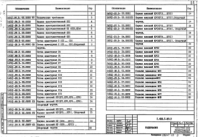 Состав альбома. Серия 1.432.1-20 ПанелиВыпуск 3 Арматурные и закладные изделия. Рабочие чертежи