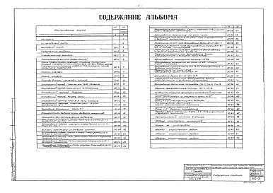 Состав альбома. Типовой проект 902-1-1Альбом 3 Архитектурно-строительная часть при глубине заложения подводящего коллектора 7,0 м  