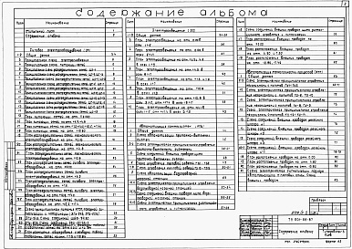 Состав альбома. Типовой проект 601-66.87Альбом 5 Силовое электрооборудование. электроосвещение. Автоматизация санитарно-технических систем и технологически процессов.