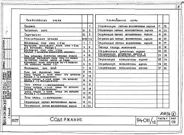 Состав альбома. Типовой проект 94-011/1.2Альбом 8 Часть 1 Архитектурно-строительные чертежи выше отм.0.000. Часть 2 Отопление и вентиляция Раздел 2-1 С радиаторами и конвекторами. Часть 3 Водоснабжение и канализация выше отм.0.000. Часть 4 Газоснабжение. Часть 5 Электрооборудование. Часть 6 Слаб