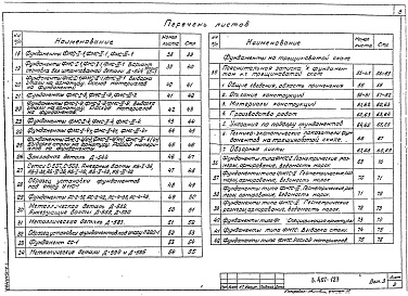 Состав альбома. Серия 3.407-123 ФундаментыВыпуск 3 Закрепления опор на скале 