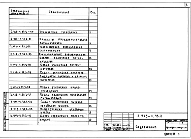 Состав альбома. Серия 2.419-4.93 ВводыВыпуск 2 Устройства въездной (выездной) и оповестительной сигнализации 