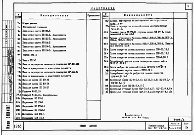Состав альбома. Типовой проект 164-87-122/1.2Альбом 8 Часть 10 разделы 10.2.85, 10.3, 10.4, 10.5 Изделия заводского изготовления