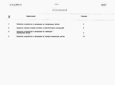 Состав альбома. Типовой проект 411-2-144Альбом 7 Ведомости потребности в материалах.     