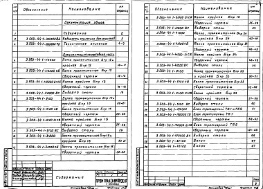 Состав альбома. Серия 3.503-44 ПролетныеВыпуск 1 Сборные железобетонные изделия. Рабочие чертежи