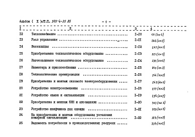 Состав альбома. Типовой проект 503-4-35.86Альбом 10 Сметы Части 1, 2 