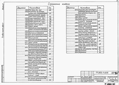 Состав альбома. Типовой проект 902-3-55.86Альбом 2 Технологические, строительные решения. Электрооборудование. Автоматизация и технологический контроль      