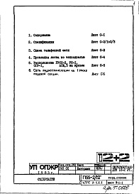 Состав альбома. Типовой проект П55-2/12Часть 5-С Связь и сигнализация Раздел 1.Х.1 Чертежи, изменяемые при привязке Торец справа