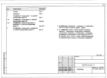 Состав альбома. Типовой проект 94-017/1.2Альбом 10 Часть 11 Спецификация оборудования